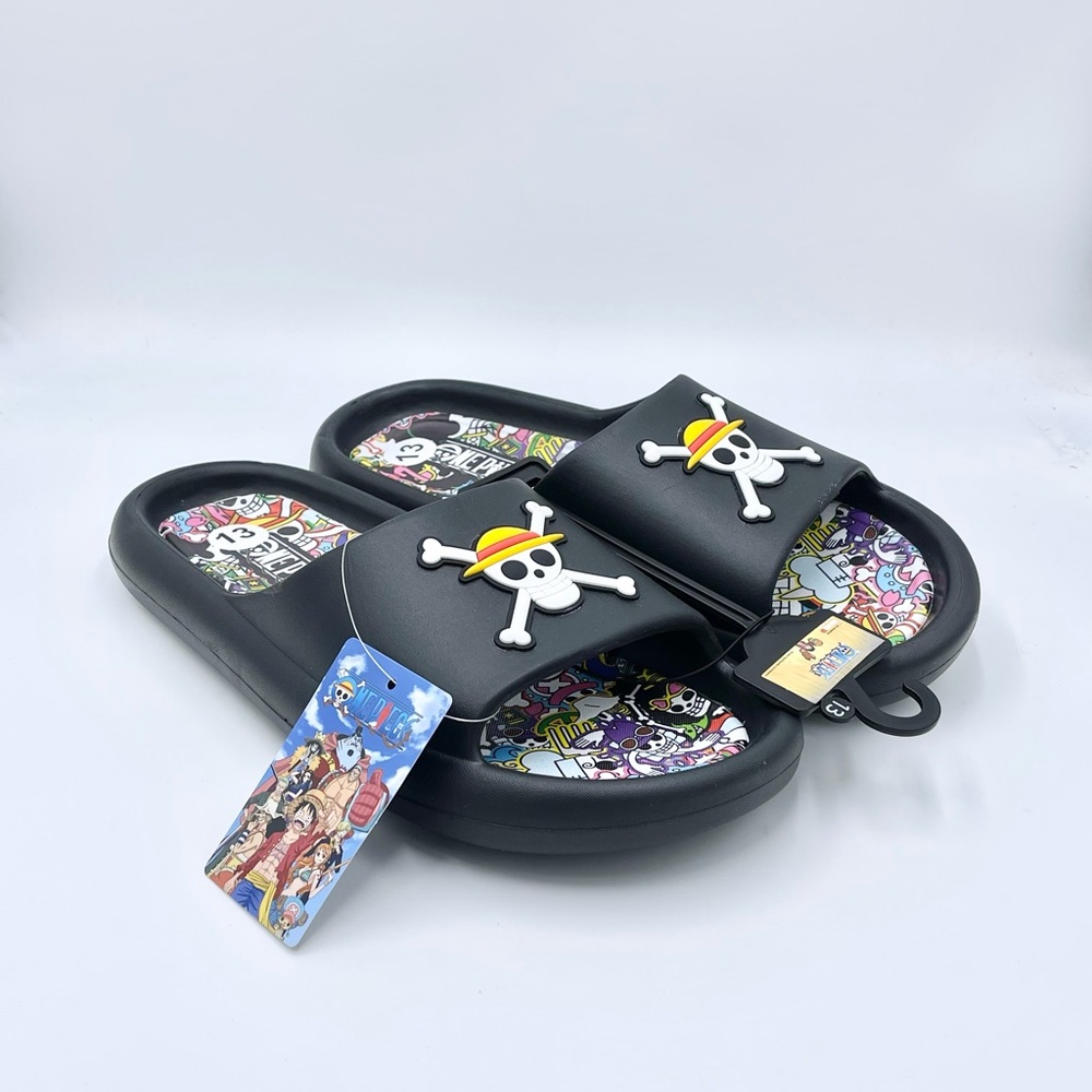 NEW Toei One Piece Straw Hat Jolly Roger College Slide Anime Sandals Men’s 13